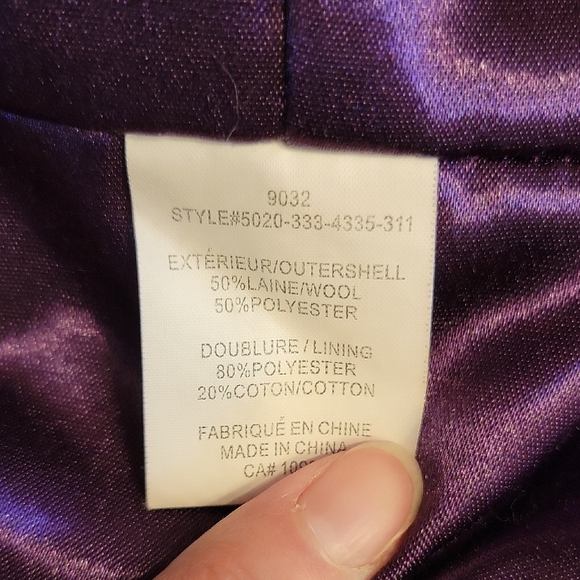 Laura Plus Elegant Black Double-Breasted Pea Coat 50% Wool - Picture 12 of 15